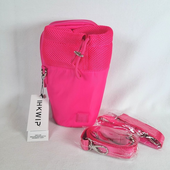 Ihkwip Handbags - IHKWIP Womens Water Bottle Caddy Crossbody Insulated Ruby Berry Pink Size Small
